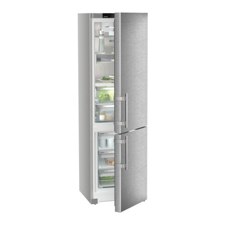 Combina frigorifica Liebherr CBNsdb 575i Prime, NoFrost, BioFresh, 60 cm, 362 l, SmartDeviceBox, SoftTelescopic, Sertar Meat & Dairy, VarioTemp, Clasa B, SmartSteel